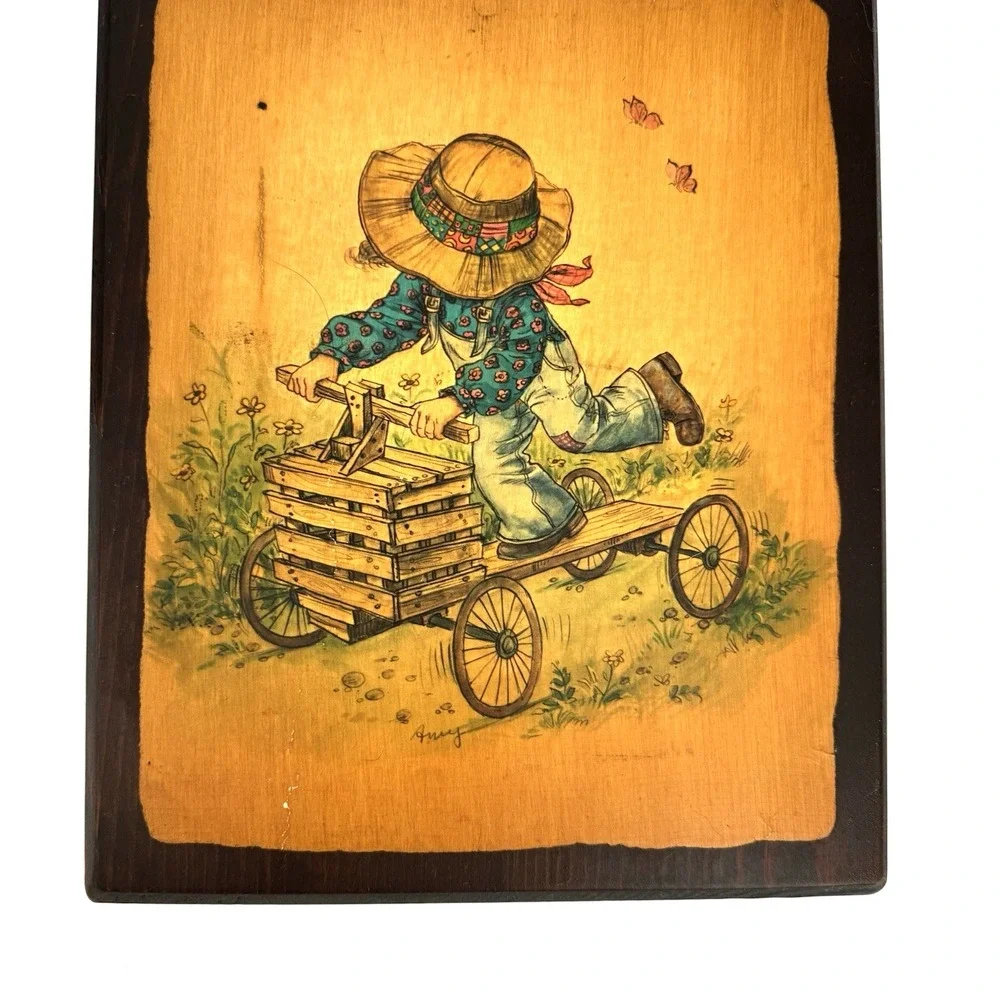 Vintage Children Wall Art Plaques Set of 3 Nostalgic Storybook Style Decor‎